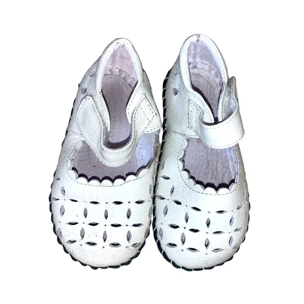 PEDIPED Whie leather sandals baby shoes size 18 24 18-24 months 6 6.5